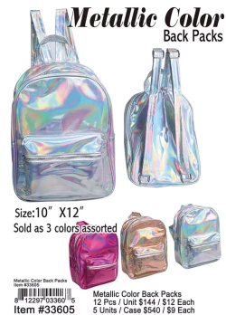 Metallic Color Back Packs